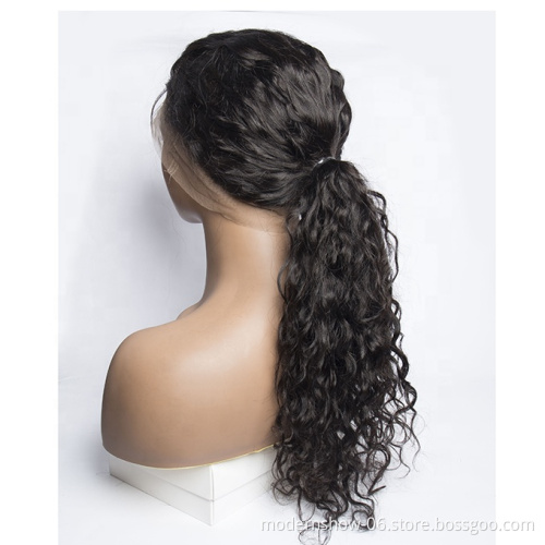 Wholesale price  cuticle aglined 100%  Human Hair water wave  360 Lace Frontal Wig